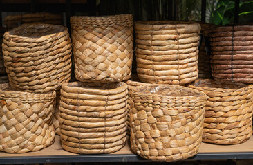 Wicker Flower Pots, Handmade Decorative Flower Pots, Woven Boho Flowerpot Sell