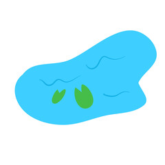 Swamp Illustration With Lotus Plants