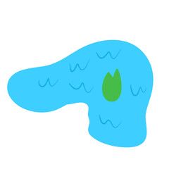 Swamp Illustration With Lotus Plants