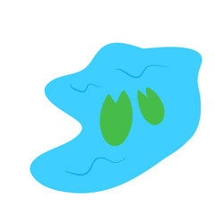 Swamp Illustration With Lotus Plants