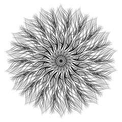 Abstract black and white mandala. Vector illustration for coloring book.
