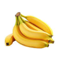 Delicious bunch of bananas isolated on transparent background, png clip art, template for mark fruit flavor on label of product. Generated with AI.