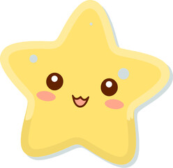 A Little Cute Kawaii Charming Kid Character Shining Star Design (Best use Decoration for Template, Poster, Card, etc.)