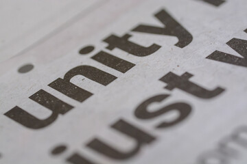 A close-up view of the wording 