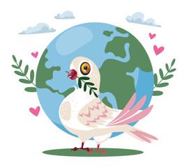 Bird pigeon dove symbol of peace concept. Vector design graphic illustration
