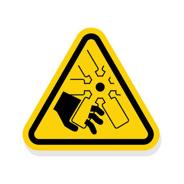 ISO Triangle Warning Sign: Cutting of Fingers or Hand Engine Fan Symbol
