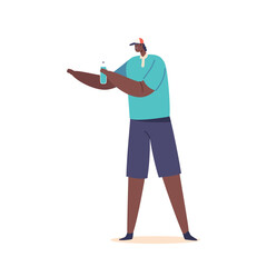 Man Carrying A Water Bottle To Stay Refreshed And Quench His Thirst While On The Go, Black Male Character