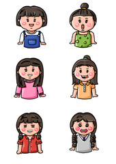 set of cartoon children