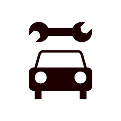 ISO 7001 CF 017: Car repair workshop sign, car repair icon.