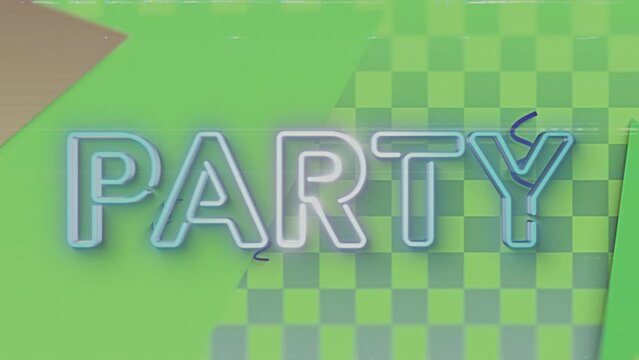 Party Typography Intro Retro Video VHS Look Pop Art Collage Animation. Perfect for music and 80s and 90s retro topics.