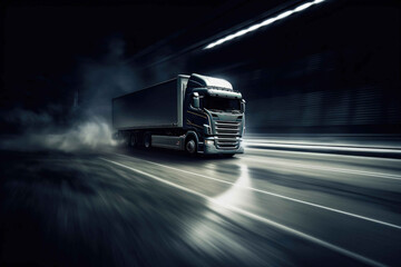 Thrilling High-Speed Truck Racing. Generative AI