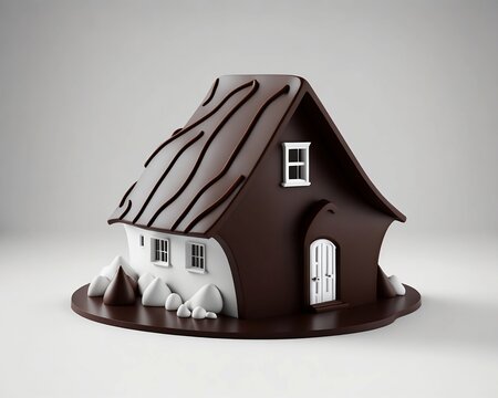 Chocolate house design concept theme image for world chocolate day.