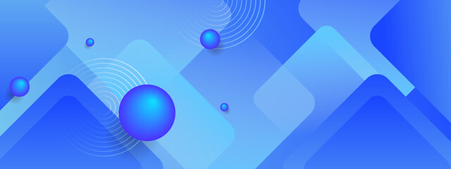 Set of abstract blue background with colorful geometric shapes