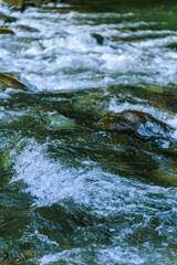 Water flowing over rocks
