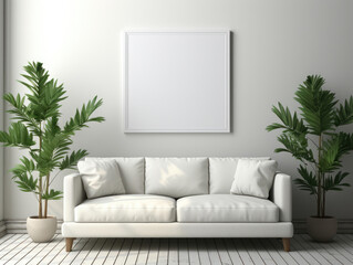 Poster mock up closeup in white room 3d , Mockups Design 3D, High-quality Mockups, Generative Ai