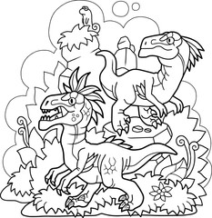 funny prehistoric dinosaurs coloring book