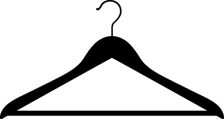 Wooden coat hanger in simple style. Coat hanger icon. - obrazy, fototapety, plakaty