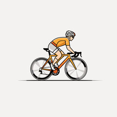 Road cyclist hand-drawn illustration. Cyclist. Vector doodle style cartoon illustration