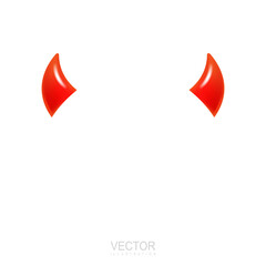 Short devil horn. Head decor for party time. Halloween mask. Vector