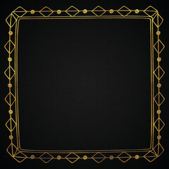 Golden luxury ornamental frame, Wedding, party, invitation background, Royal gold frame, antique, vintage gold style 31, abstract black gold.