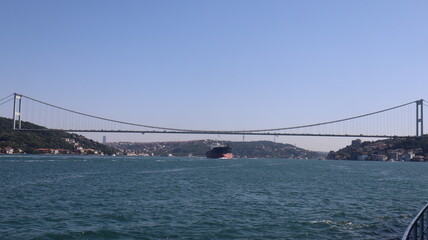 Fototapeta na wymiar Ship in İstanbul Bosphorus Strait