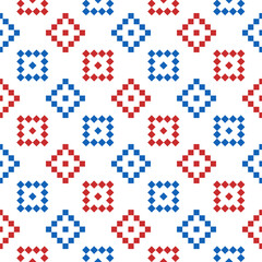Pixel pattern. Ethnic seamless design.Geometric folklore ornament.Tribal ethnic vector texture. Seamless tribal embroidery. Scandinavian folk pattern for texture,fabric,clothing,wrapping,print.
