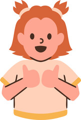 Obraz premium Cute Girl Thumbs Up