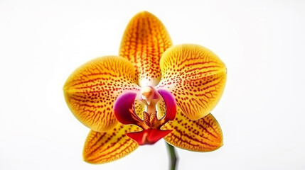 Fototapeta na wymiar Orange orchid isolated on white background.Generative Ai.