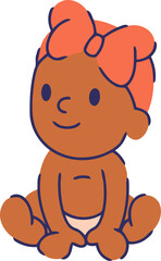 Naklejka premium Cute Baby with Ribbon
