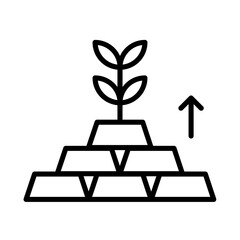 Invest Business and Finance icon with black outline style. bank, currency, coin, growth, exchange, dollar, savings. Vector illustration