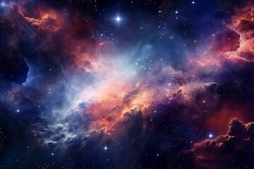 Obraz na płótnie Canvas Abstract space art of nebulae.Generative Ai.