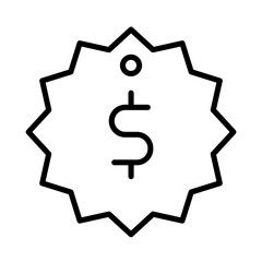 Price Business and Finance icon with black outline style. money, business, payment, commerce, bank, finance, cash. Vector illustration