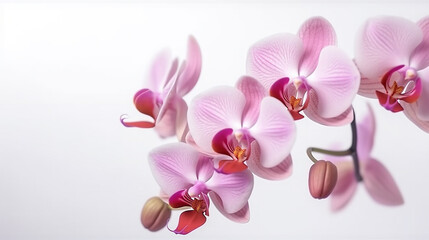 Obraz na płótnie Canvas Pink orchid isolated on white background.Generative Ai.