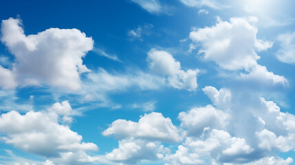 Obraz na płótnie Canvas Sunny sky with white cloud background.Generative Ai.
