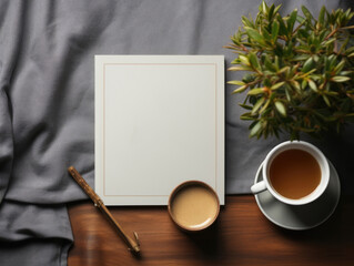 Mock Up poster frame in home interior, Mockups Design 3D, High-quality Mockups, Generative Ai