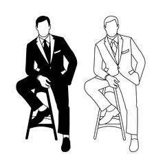 Man in a suit sitting on a chair