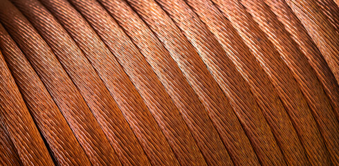copper wires with visible details. background or texture