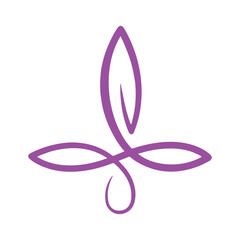 Abstract purple leaf logo icon vector design. Landscape design, garden, Plant, nature and ecology vector logo. Ecology Happy life Logotype concept icon. Vector illustration