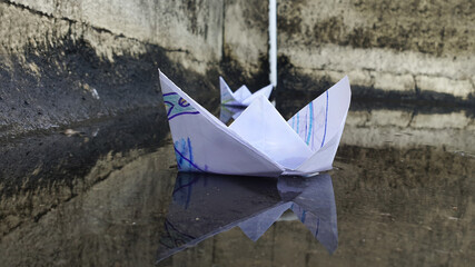 Paper Boat on Rain Water, Paper Crafts