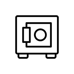 Saving Box Business and Finance icon with black outline style. delivery, package, shipping, service, transportation, isolated, cargo. Vector illustration