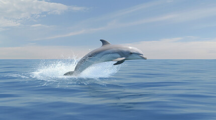 Obraz premium dolphin jumping out of water HD 8K wallpaper Stock Photographic Image