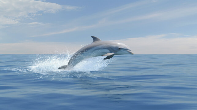 dolphin jumping out of water  HD 8K wallpaper Stock Photographic Image