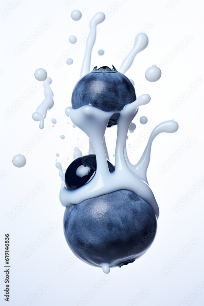 Poster a close up of a blue and white object. generative ai.