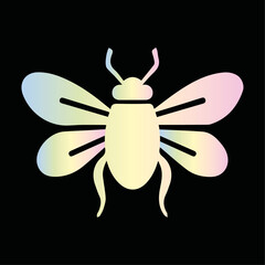 Rainbow Bee illustration logo for your brand