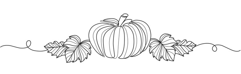Line art vector illustration of pumpkin
