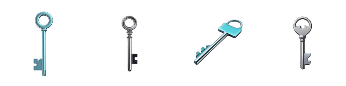 Key clipart collection, vector, icons isolated on transparent background