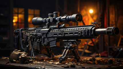 Fototapeta premium Gun , highly detailed professional , Background, Generative Ai