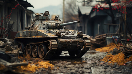 Fototapeta na wymiar Tank , highly detailed professional, background, generative ai