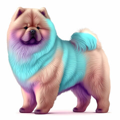 Chow Chow dog portrait, realistic, colorful.