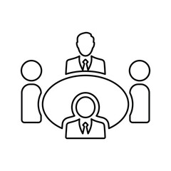 Executive Meeting icon. Line, outline design.